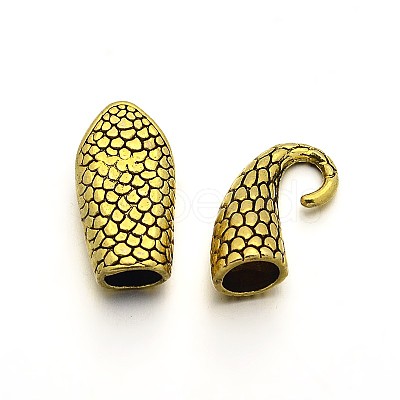 Tibetan Style Alloy Hook and Snake Head Clasps TIBE-A19577-AG-RS-1