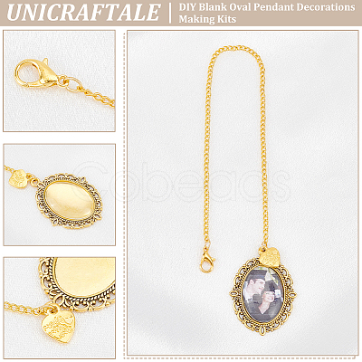DIY Blank Oval Pendant Decorations Making Kits HJEW-AB00677-1