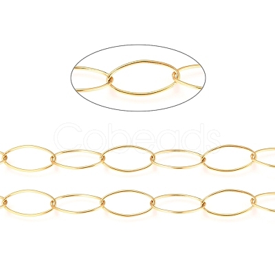 PVD Vacuum Plating 304 Stainless Steel Paperclip Chains CHS-O008-01G-1