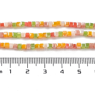 Gradient Color Electroplate Glass Bead Strands GLAA-E042-05-B03-1