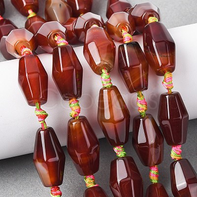 Natural Red Agate Beads Strands G-P605-K01-01B-1