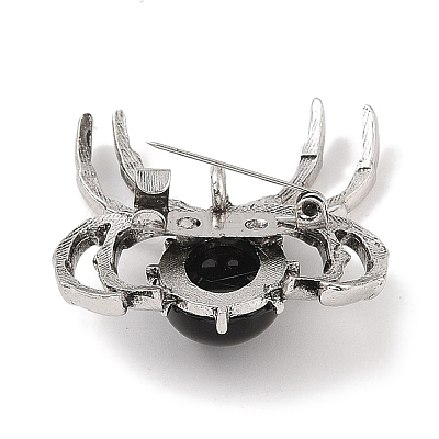 Natural Obsidian Brooches G-A224-01AS-13-1