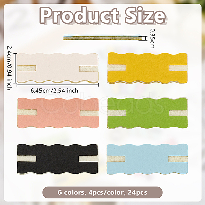 24Pcs 6 Colors Imitation Leather Necklace Anti-Winding Display Cards with Wool NDIS-OC0001-02-1