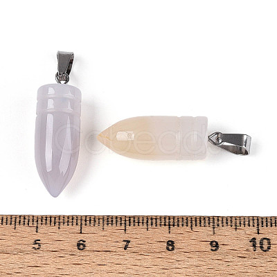 Natural Grey Agate Pendants G-N349-16P-08-1