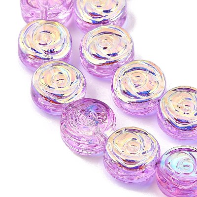 Electroplate Baking Paint Transparent Glass Beads Strands GL-CBA2ED2-05C-1