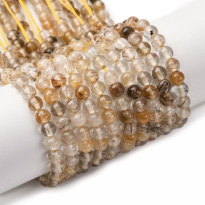 Natural Rutilated Quartz Beads Strands X-G-D314-A01-4mm-1