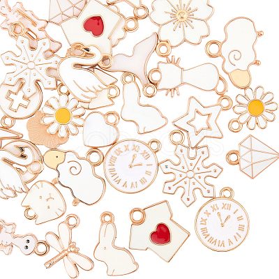 40Pcs 20 Styles Alloy Enamel Pendants ENAM-SC0009-99-1
