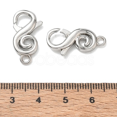 Brass S-Shaped Swirl Lobster Clasp for Jewelry Making KK-CBA5585-05P-1