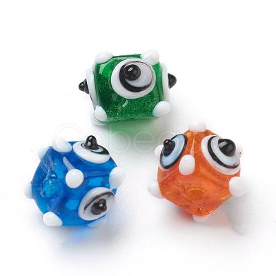 Handmade Bumpy Lampwork Beads Strands LAMP-G142-03B-1