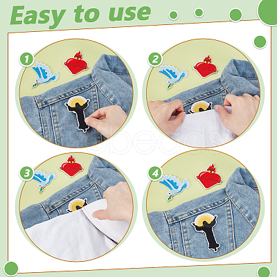16Pcs 8 Styles Computerized Embroidery Cloth Self Adhesive Patches PATC-GA0001-82-1