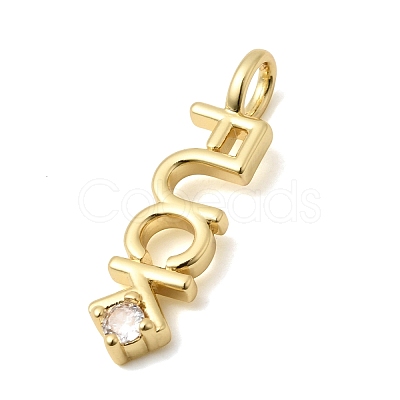 Brass Micro Pave Cubic Zirconia Pendants KK-C255-26G-1