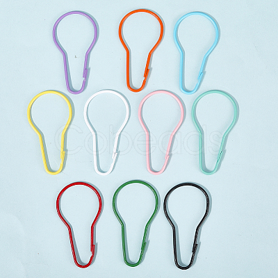 20Pcs 10 Colors Iron Bulb Shaped Plastic Push Gate Snap Keychain Clasp Findings IFIN-SC0001-94-1