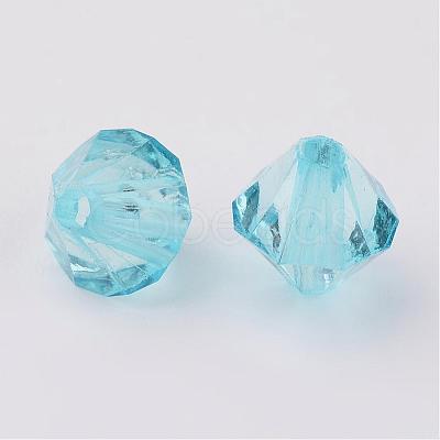 Faceted Bicone Transparent Acrylic Beads DBB4mm-87-1