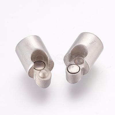 Tarnish Resistant 304 Stainless Steel Magnetic Clasps with Glue-in Ends STAS-K145-38P-1