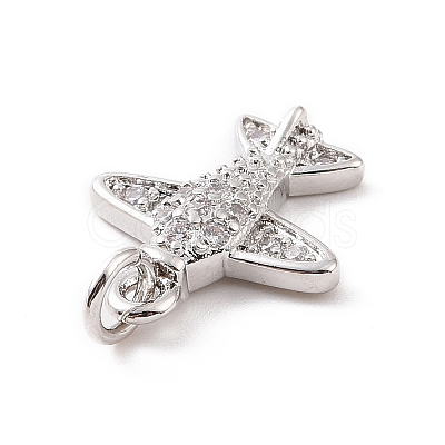 Brass Micro Pave Cubic Zirconia Charms KK-C012-42P-1
