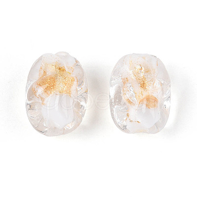 Handmade Gold & Silver Foil Glass Beads FOIL-N030-02I-1