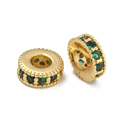 Rack Plating Brass Micro Pave Cubic Zirconia Beads KK-U030-30G-07-1