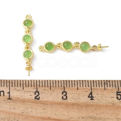 Brass Glass Screw Eye Peg Bails KK-K399-15G-1
