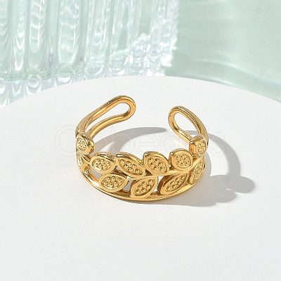 304 Stainless Steel Cuff Open Rings for Women RJEW-L341-02C-G-1