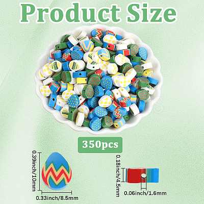 350Pcs Handmade Polymer Clay Beads CLAY-PA0001-46-1