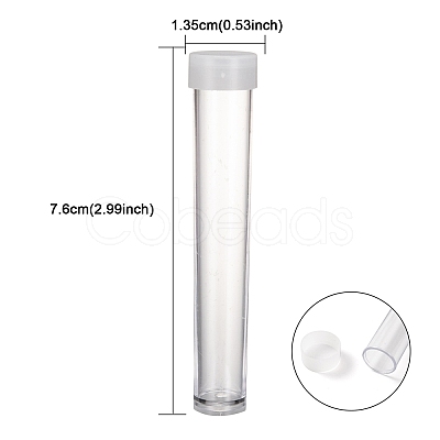 Clear Tube Plastic Bead Containers with Lid C066Y-01-1
