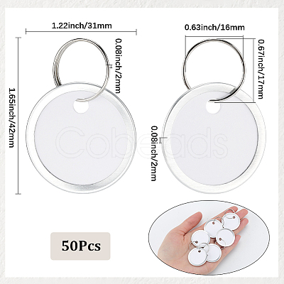 50Pcs Blank Aluminum Keychain KEYC-SP0001-12-1