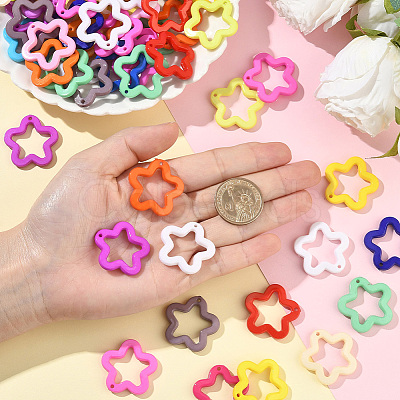 100Pcs Opaque Acrylic Pendants MACR-SP0001-92-1