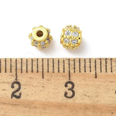Brass Micro Pave Cubic Zirconia Beads KK-A236-08G-02-1