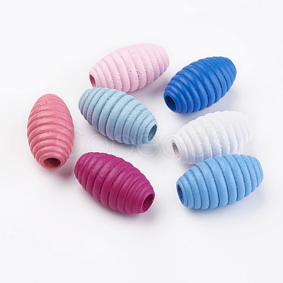 Natural Wood Beehive Beads WOOD-Q030-28-1