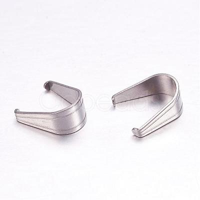 Tarnish Resistant 304 Stainless Steel Snap on Bails STAS-F117-15P-6x12mm-1