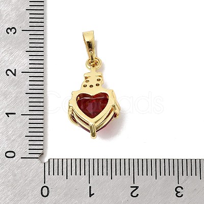 Glass with Brass Micro Pave Cubic Zirconia Pendants KK-P343-06G-1