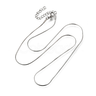 0.9MM 304 Stainless Steel Snake Chain Necklaces for Women Men STAS-V011-04A-P-1