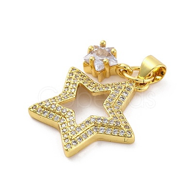 Brass Micro Pave Cubic Zirconia Pendants KK-U066-17G-1