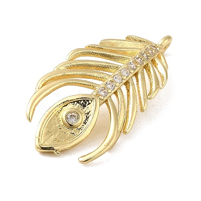Rack Plating Brass Micro Pave Cubic Zirconia Pendants KK-Q795-08G-1