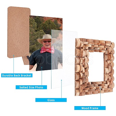 Natural Wood Photo Frames DJEW-WH0007-42-1
