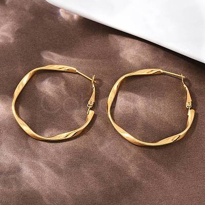 304 Stainless Steel Hoop Earrings EJEW-I320-25G-01-1