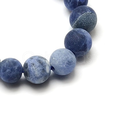 Nature Frosted Sodalite Round Bead Strands X-G-M064-8mm-01-1