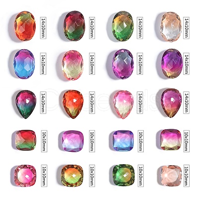 Pointed Back Glass Rhinestone Cabochons RGLA-OC0001-03D-1