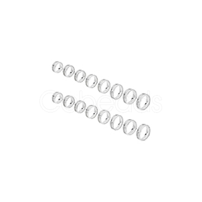 16Pcs 8 Size 201 Stainless Steel Grooved Finger Ring Settings STAS-UN0041-45-1