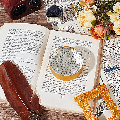 Zinc Alloy and Glass Handheld Magnifier TOOL-WH0300-04-1