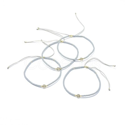 Adjustable Natural Smoky Quartz Braided Bead Bracelets BJEW-F391-A18-1