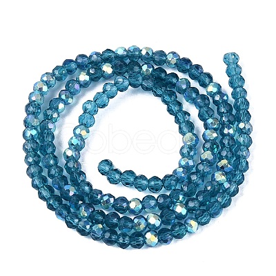 AB Color Plated Transparent Glass Rondelle Beads Strands EGLA-T029-2mm-10O-1