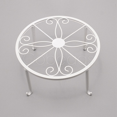 Flat Round Iron Flowerpot Holder AJEW-WH0252-23A-1