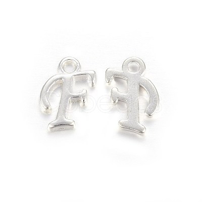 Silver Color Plated Alloy Letter Pendants PALLOY-J718-01S-F-1