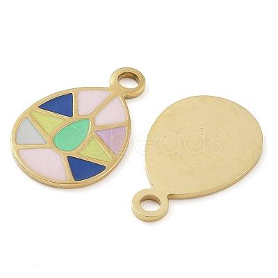 Ion Plating(IP) 304 Stainless Steel Enamel Charms STAS-U032-06G-01-1