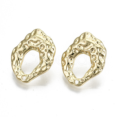 Rack Plating Hammered Alloy Stud Earring Findings PALLOY-N155-65-NR-1