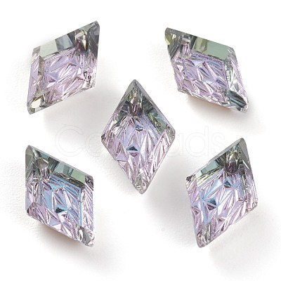 Embossed Glass Rhinestone Pendants GLAA-J101-04A-001VL-1