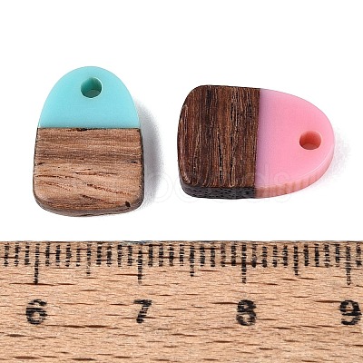 Opaque Resin & Walnut Wood Pendants RESI-N053-32-1