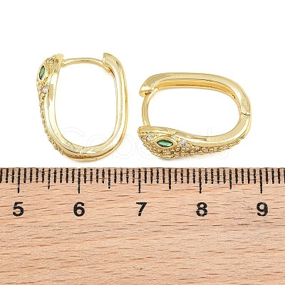 Brass Micro Pave Cubic Zirconia Hoop Earrings KK-CBAD104-04G-G-1