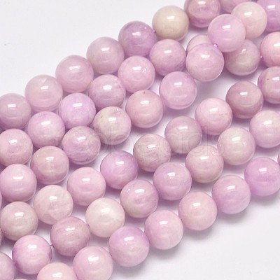 Round Grade A Natural Kunzite Beads Strands G-F289-36-10mm-1